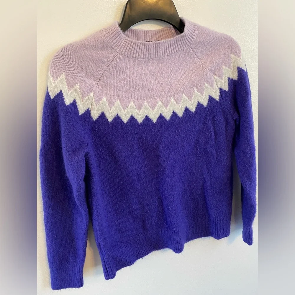 Ann Taylor Fair Isle Crewneck Wool Blended Sweater